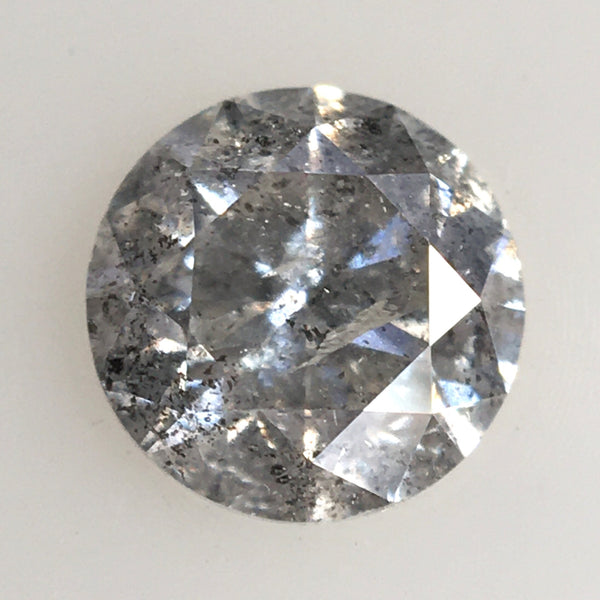 0.51 Ct, Natural Salt and Pepper Diamonds, 4.83 mm x 3.35 mm Round Brilliant Cut Natural Loose Diamond, SJ78-27