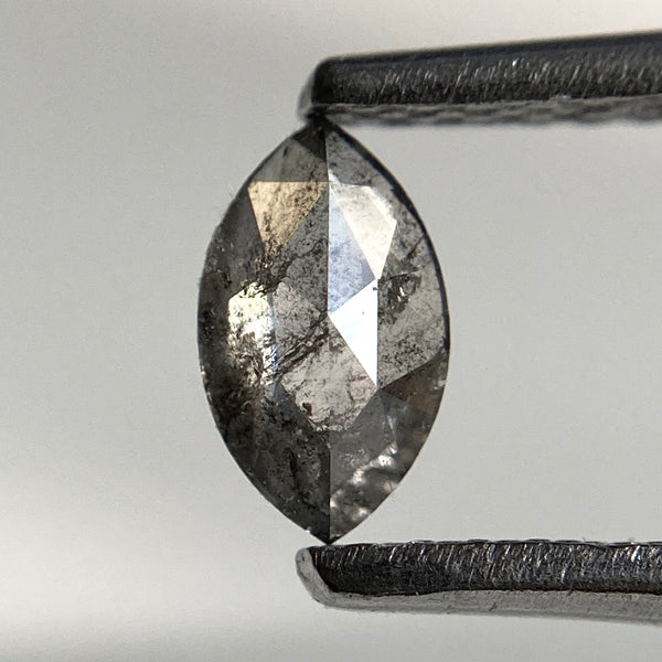 0.32 CT Grey Marquise Shaped Natural Brilliant Cut Loose Diamond, 6.00 mm x 3.55 mm x 1.86 mm Salt & pepper Rose Cut Loose Diamond SJ38/44