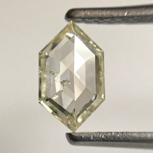 0.65 Ct Hexagon Shape Natural loose diamond, 7.83 mm x 4.63 mm x 2.22 mm i1 Clarity Light Yellow Color natural diamond, SJStock-09