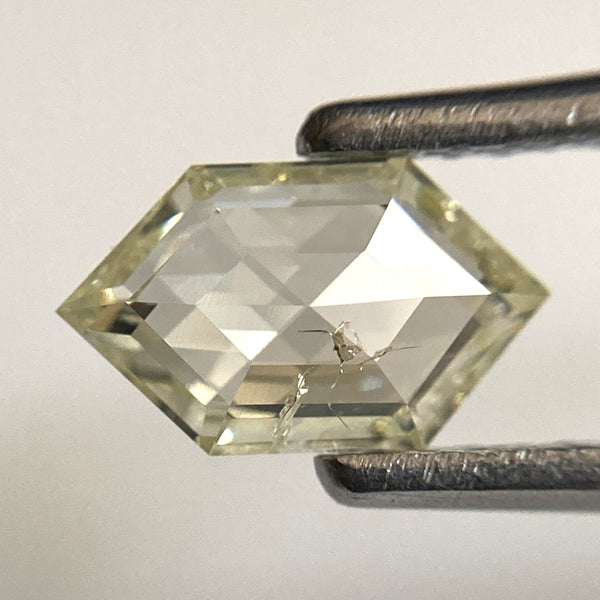 0.65 Ct Hexagon Shape Natural loose diamond, 7.83 mm x 4.63 mm x 2.22 mm i1 Clarity Light Yellow Color natural diamond, SJStock-09