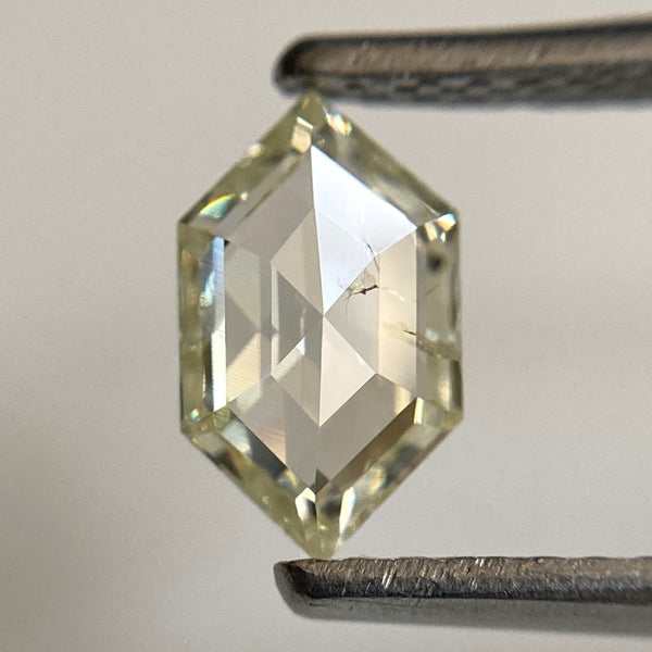 0.65 Ct Hexagon Shape Natural loose diamond, 7.83 mm x 4.63 mm x 2.22 mm i1 Clarity Light Yellow Color natural diamond, SJStock-09