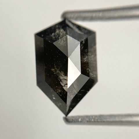 2.14 Ct Fancy Shape Dark Gray Black Color Natural Loose Diamond, 10.35 mm X 6.57 mm X 3.82 mm shield shape Natural Loose Diamond SJ54/20