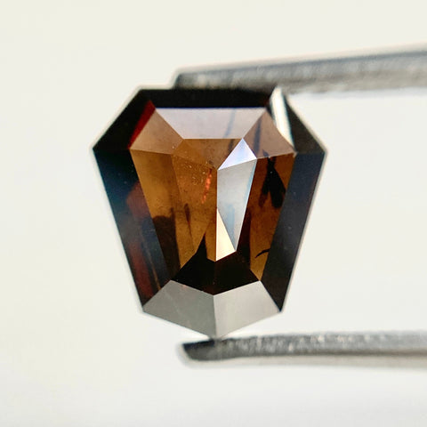 2.10 Ct Fancy Shape Cognac Brown Color Natural Loose Diamond, 8.13 mm X 7.48 mm X 4.29 mm shield shape Natural Loose Diamond SJ54/44