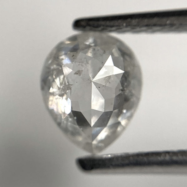 0.86 Ct Pear Shape natural loose diamond, 6.59 x 5.46 x 2.91 mm, salt and pepper diamond, Pear shape natural diamond SJ85-02