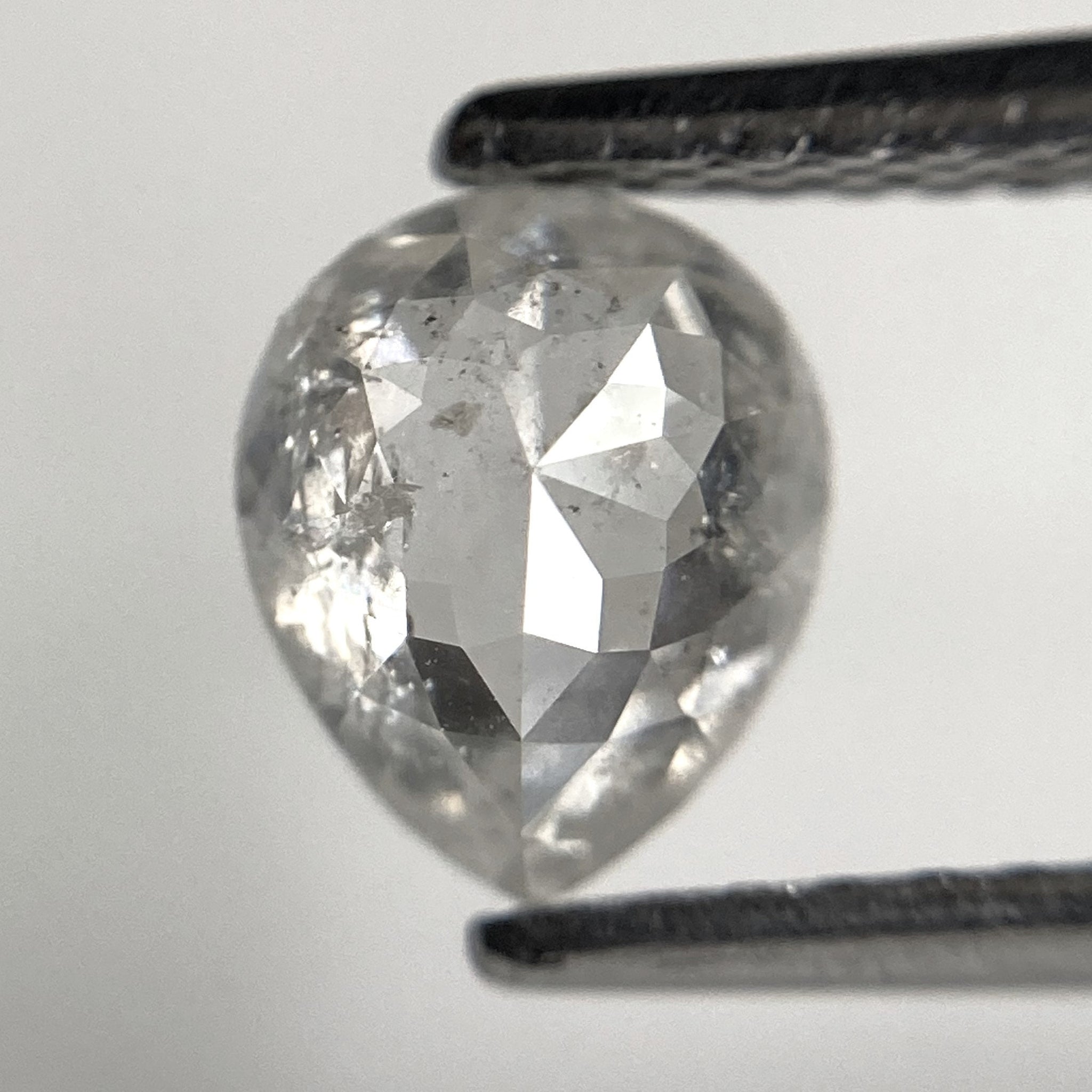 0.86 Ct Pear Shape natural loose diamond, 6.59 x 5.46 x 2.91 mm, salt and pepper diamond, Pear shape natural diamond SJ85-02