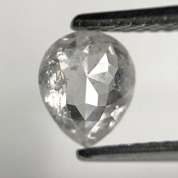 0.86 Ct Pear Shape natural loose diamond, 6.59 x 5.46 x 2.91 mm, salt and pepper diamond, Pear shape natural diamond SJ85-02