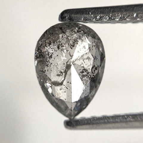 0.60 Ct Pear Shape Salt and Pepper natural diamond, 6.85 x 5.04 x 1.91 mm, salt and pepper diamond, Pear shape natural diamond SJ85-13