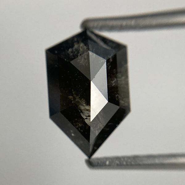 2.14 Ct Fancy Shape Dark Gray Black Color Natural Loose Diamond, 10.35 mm X 6.57 mm X 3.82 mm shield shape Natural Loose Diamond SJ54/20