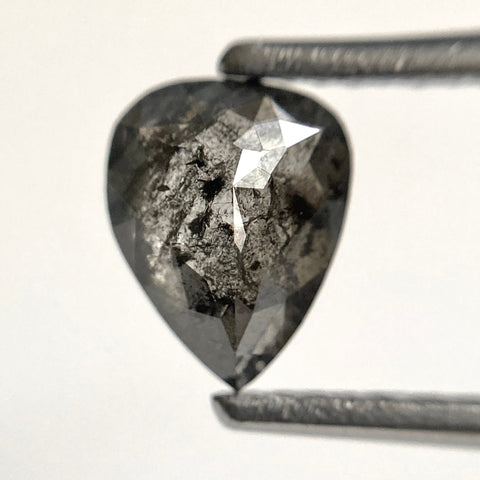 1.02 Ct Pear Shape Natural Loose Rustic Diamond, 7.52 mm x 5.98 mm x 2.79 mm Grey Rose Cut Pear Natural Loose Diamond SJ40/20