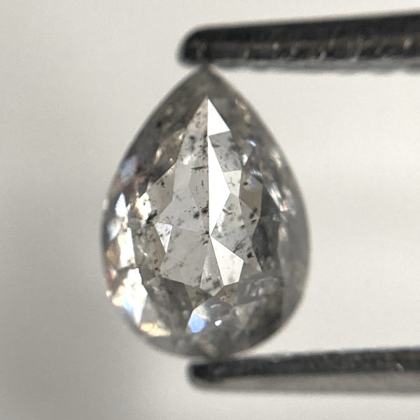 0.80 Ct Pear Shape Salt and Pepper natural diamond, 6.76 x 4.83 x 2.94 mm, salt and pepper diamond, Pear shape natural diamond SJ85-15