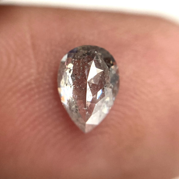 0.80 Ct Pear Shape Salt and Pepper natural diamond, 6.76 x 4.83 x 2.94 mm, salt and pepper diamond, Pear shape natural diamond SJ85-15