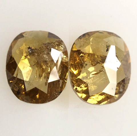 Pair Of 0.87 Ct Oval Shape Fancy Brown Color Natural Loose Diamond 5.73 mm X 4.7 mm, Oval Shape Rose Cut Natural Loose Diamond SJ41/11