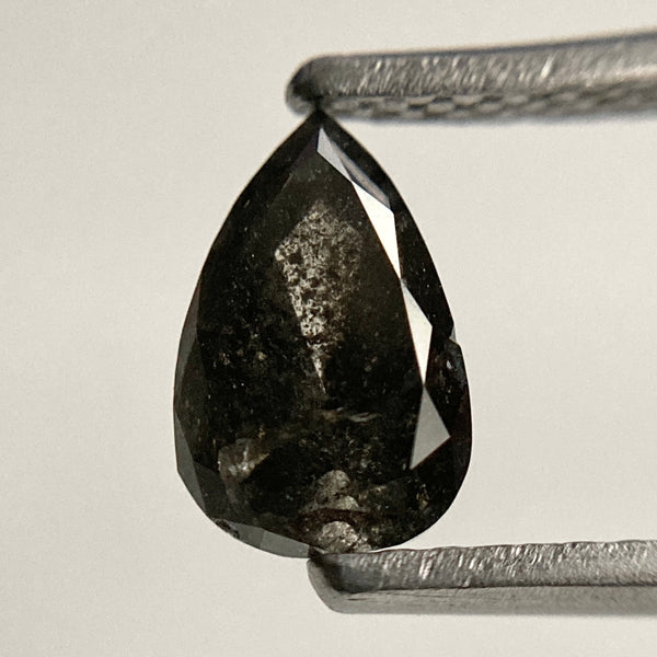 0.91 Ct Pear Shape Natural Loose Diamond, 7.37 mm X 4.78 mm x 3.22 mm Fancy Dark Grey Color Full Cut Pear Natural Loose Diamond SJ42/22