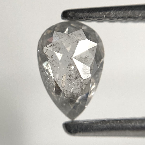 0.55 Ct Pear Rose Cut Salt and Pepper Diamond: Natural Gray Diamond