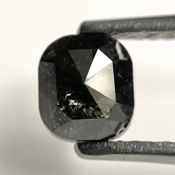 1.14 Ct Cushion Salt and Pepper Rose Cut Diamond: Dark Gray Loose Diamond
