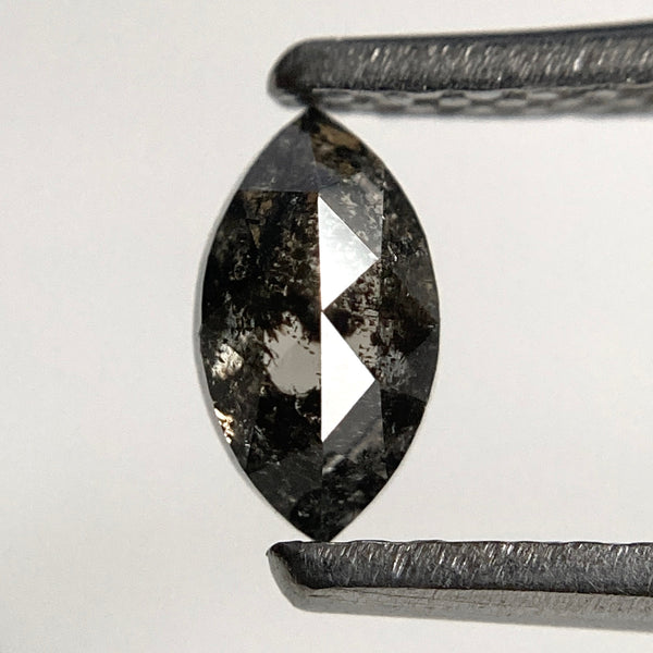 0.42 Ct Grey Marquise Rose Cut Loose Diamond: Salt & Pepper Diamond