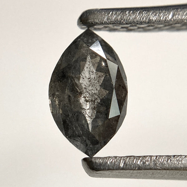 0.33 Ct Grey Marquise Rose Cut Loose Diamond: Salt & Pepper Diamond