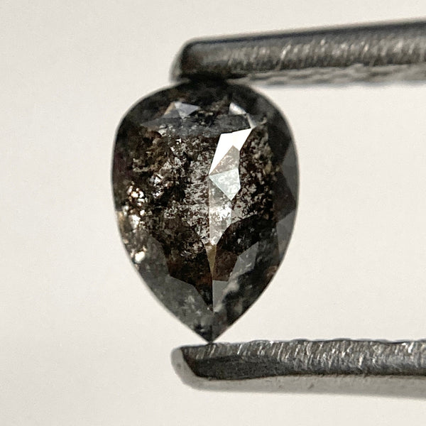 0.39 Ct Natural Salt and Pepper Pear Rose Cut Loose Diamond