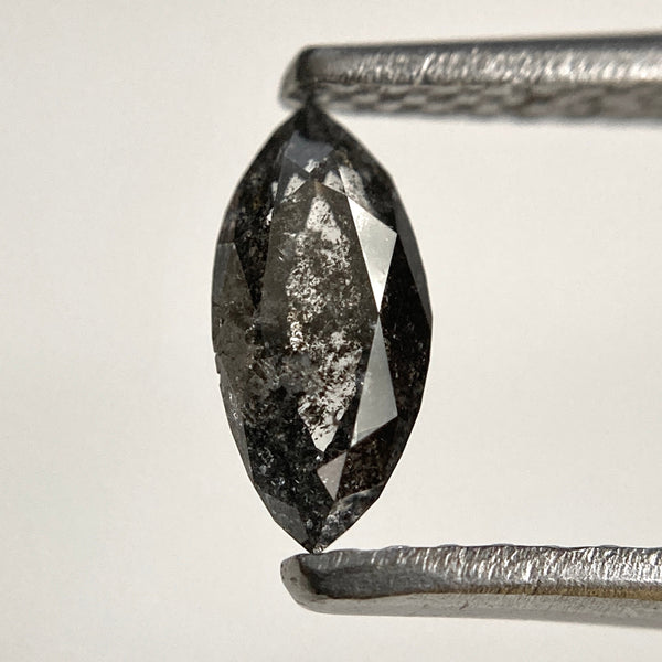 0.45 Ct Salt & Pepper Marquise Rose Cut Diamond: Natural Loose Stone