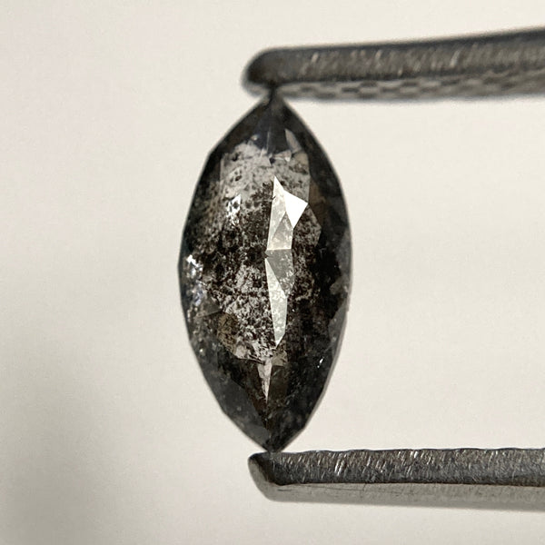 0.45 Ct Salt & Pepper Marquise Rose Cut Diamond: Natural Loose Stone
