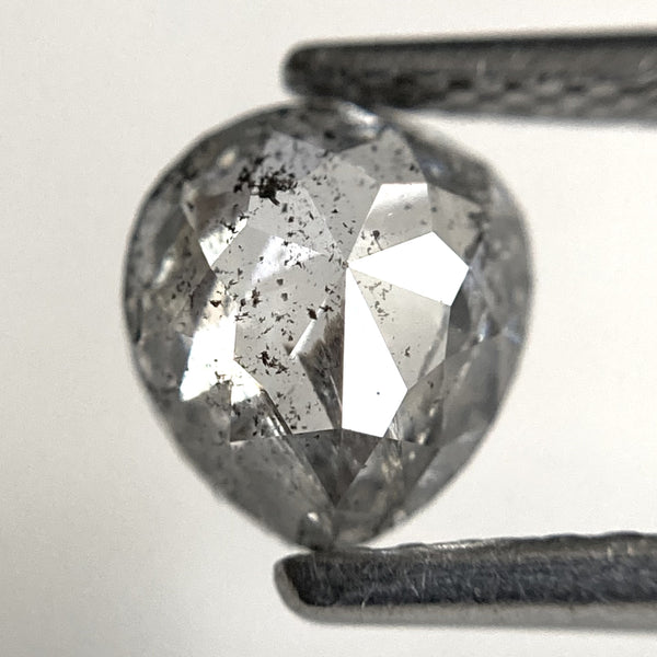 0.84 Ct Pear Shape Rose Cut Salt and Pepper Diamond