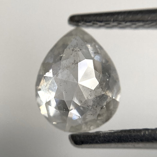 0.87 Ct Pear Shape Rose Cut Salt and Pepper Natural Diamond