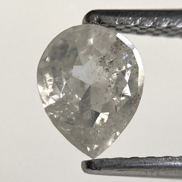 0.87 Ct Pear Shape Rose Cut Salt and Pepper Natural Diamond