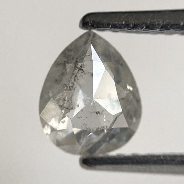 0.65 Ct Pear Shape Rose Cut Salt and Pepper Diamond