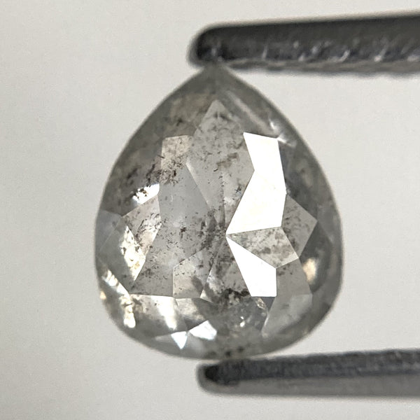 0.79 Ct Pear Shape Rose Cut Salt and Pepper Diamond
