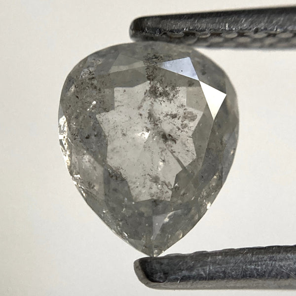0.79 Ct Pear Shape Rose Cut Salt and Pepper Diamond