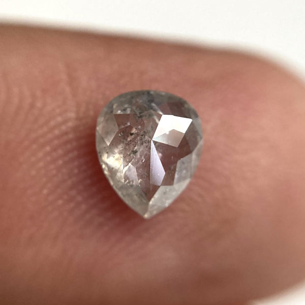 0.79 Ct Pear Shape Rose Cut Salt and Pepper Diamond