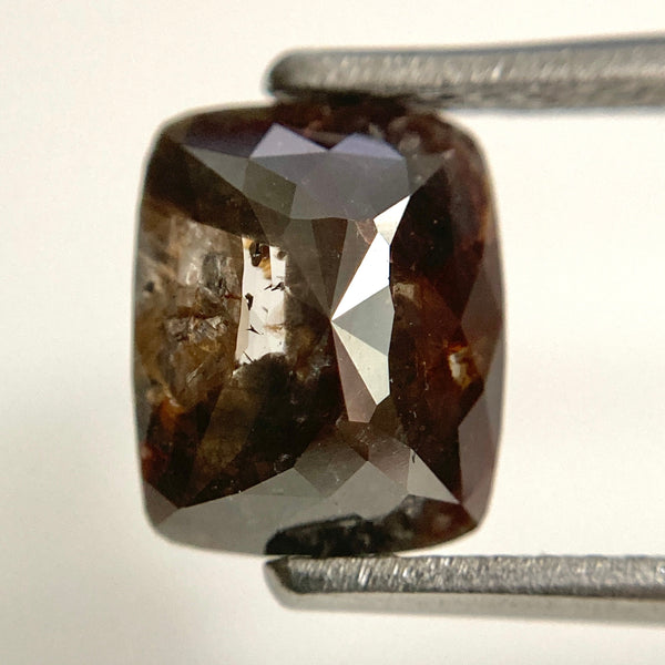 1.91 Ct Cushion Cut Salt and Pepper Loose Diamond: 8.30 mm