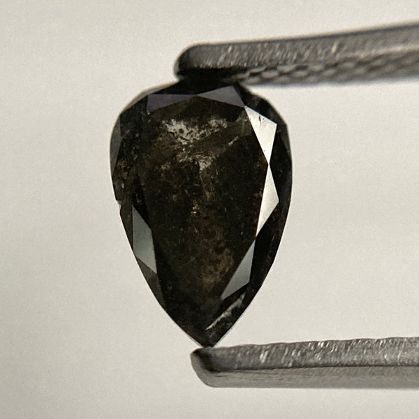 0.91 Ct Pear Shape Natural Loose Diamond, 7.37 mm X 4.78 mm x 3.22 mm Fancy Dark Grey Color Full Cut Pear Natural Loose Diamond SJ42/22