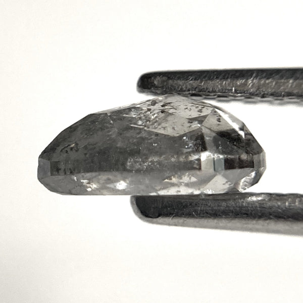 0.73 Ct Pear Shape Salt and Pepper Diamond: Rose Cut Natural Diamond
