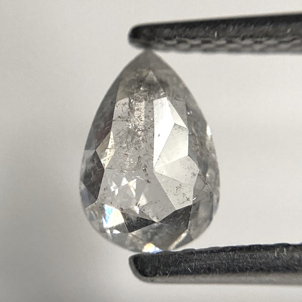 0.55 Ct Pear Rose Cut Salt and Pepper Diamond: Natural Gray Diamond
