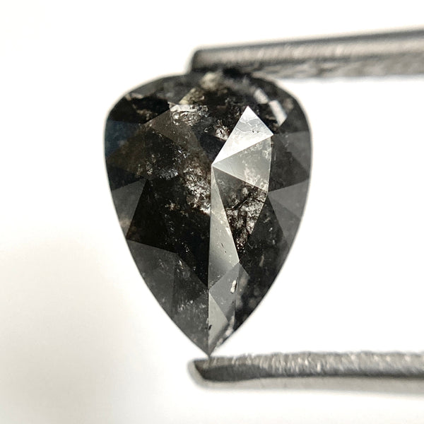 1.47 Ct Pear Shape Rose Cut Loose Diamond: Fancy Gray Natural Diamond