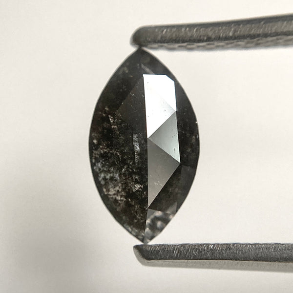 0.60 Ct Marquise Rose Cut Salt & Pepper Loose Diamond