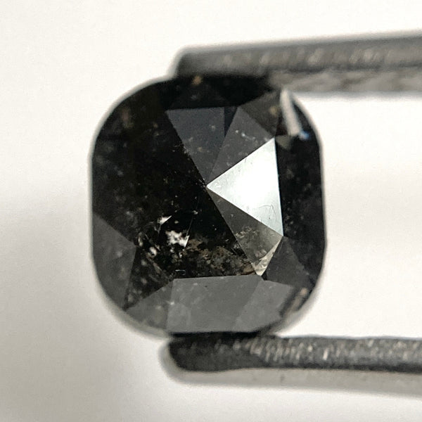1.14 Ct Cushion Salt and Pepper Rose Cut Diamond: Dark Gray Loose Diamond