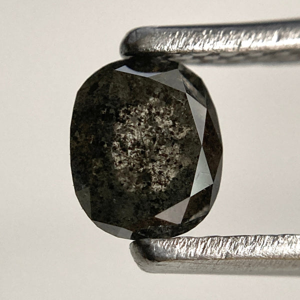 0.45 Ct Gray Rose Cut Diamond: Natural Oval Loose Diamond, 5.06 mm
