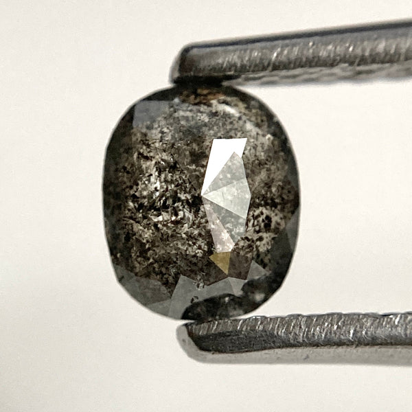 0.45 Ct Gray Rose Cut Diamond: Natural Oval Loose Diamond, 5.06 mm