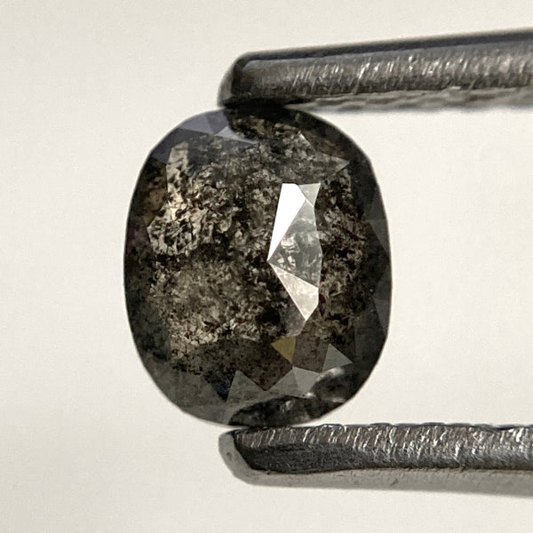 0.45 Ct Gray Rose Cut Diamond: Natural Oval Loose Diamond, 5.06 mm