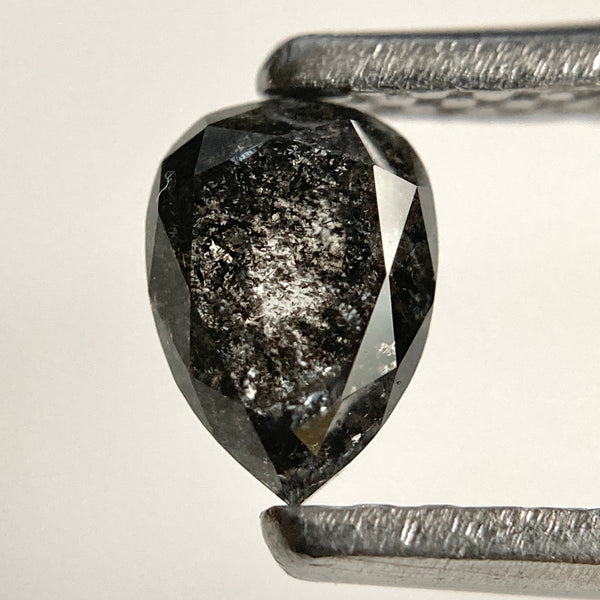 0.39 Ct Natural Salt and Pepper Pear Rose Cut Loose Diamond