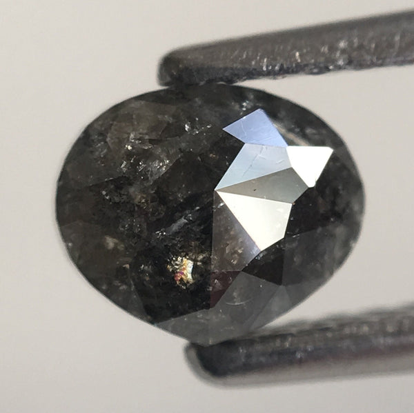 1.01 Ct Pear Dark Grey Rose Cut Diamond: Natural Loose Diamond
