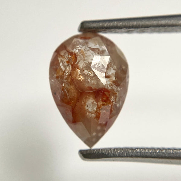 1.17 Ct Brownish Gray Pear Rose Cut Loose Diamond