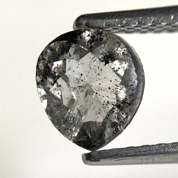 0.84 Ct Pear Shape Rose Cut Salt and Pepper Diamond