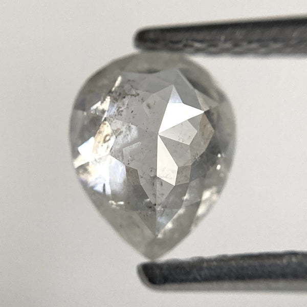 0.87 Ct Pear Shape Rose Cut Salt and Pepper Natural Diamond