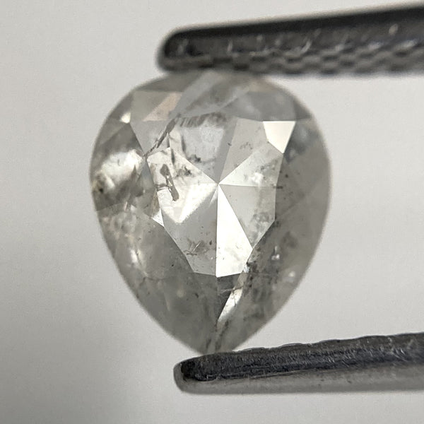 0.65 Ct Pear Shape Rose Cut Salt and Pepper Diamond