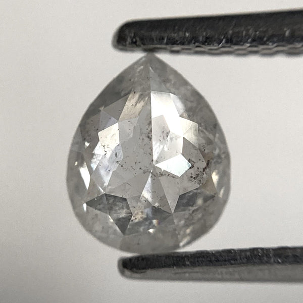 0.63 Ct Pear Shape Salt and Pepper Rose Cut Diamond