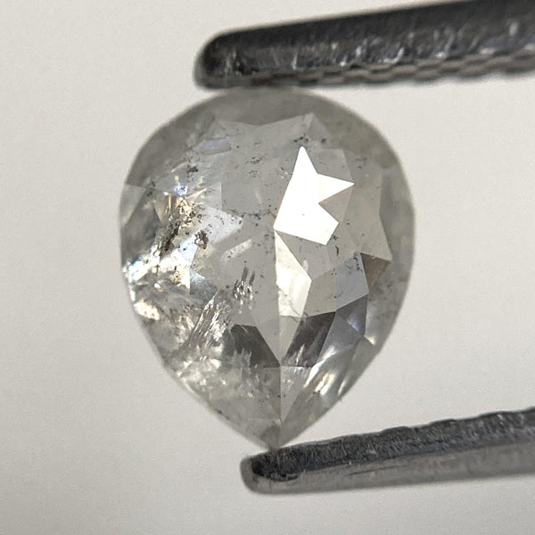 0.63 Ct Pear Shape Salt and Pepper Rose Cut Diamond