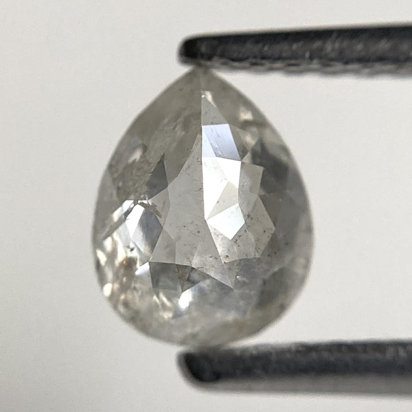 0.74 Ct Pear Shape Salt and Pepper Rose Cut Diamond